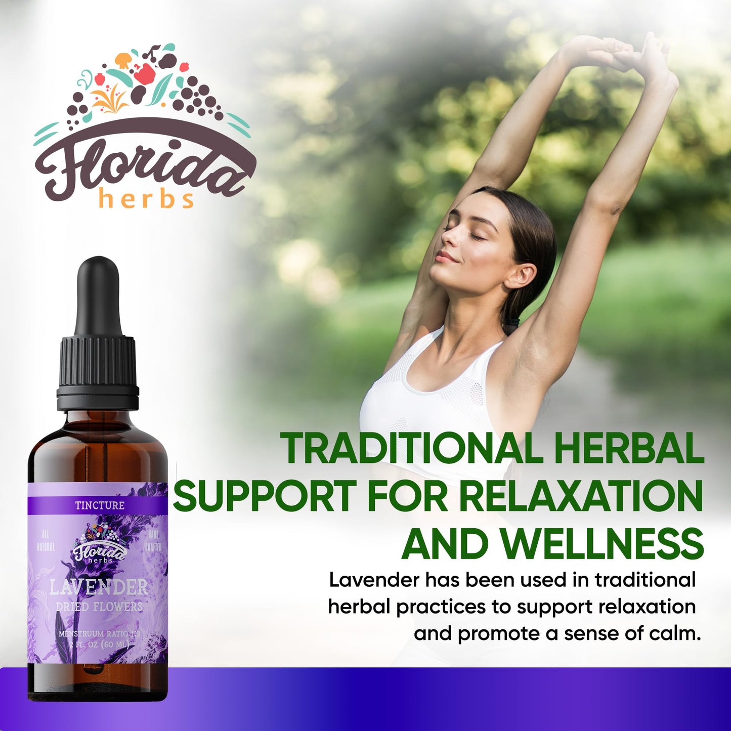 Florida Herbs Organic Lavender Liquid Extract - Calming Nervous System (2 oz x 2)