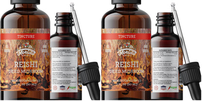 Florida Herbs Reishi Tincture - Organic Ganoderma Lucidum Extract, 2 oz (60 ml), Pack of 2