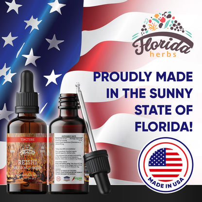 Florida Herbs Reishi Tincture - Organic Ganoderma Lucidum Extract, 2 oz (60 ml), Pack of 2