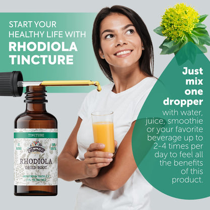 Florida Herbs Rhodiola Tincture – Organic Rhodiola Rosea Extract (2 oz, 670 mg) Non-GMO