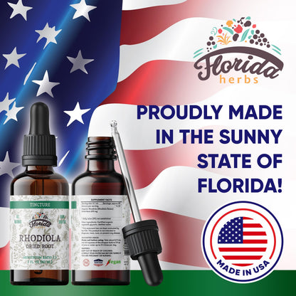 Florida Herbs Rhodiola Tincture – Organic Rhodiola Rosea Extract (2 oz, 670 mg) Non-GMO