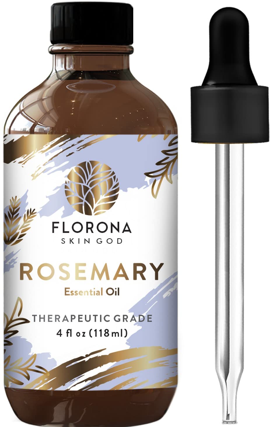 Florona Rosemary Essential Oil - 100% Pure & Natural, 4 oz | Hair & Skin Care, Aromatherapy