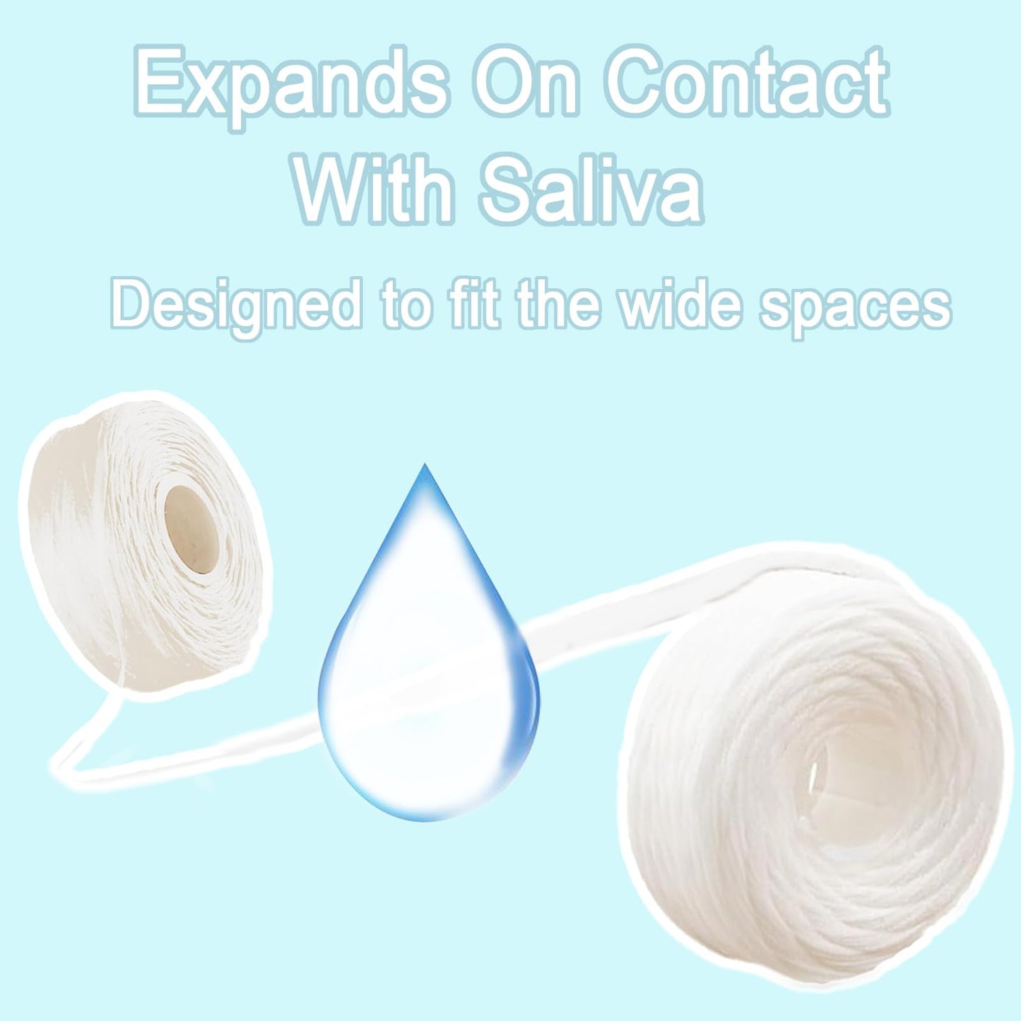 Coconut Oil Dental Floss for Wide Spaces – Mint, Waxed, Expands on Contact (Implants, Bridges, Braces)