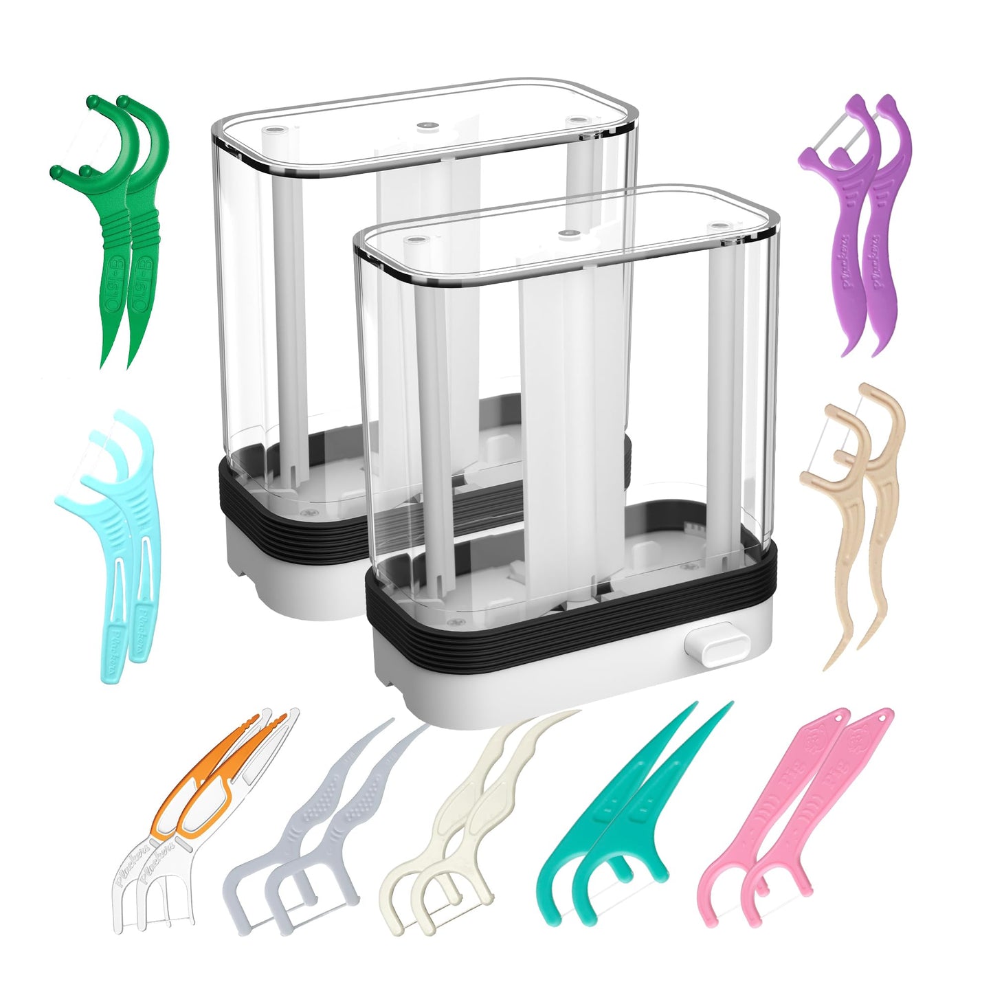 Empty Floss Pick Dispenser & Holder – Refillable Flosser for Plackers (2pcs)