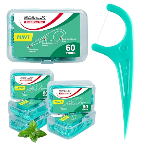Floss Picks 300 Count Mint – 5 Travel Cases | Prevent Cavities