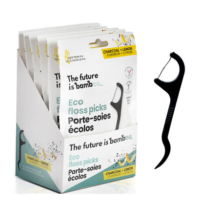 Floss Picks 6 Pack (300 Pieces) – Plant-Based, Eco-Friendly Bamboo Dental Flossers for Adults & Kids | Oral Care