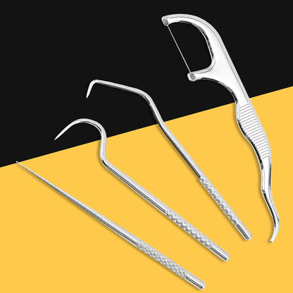 Portable Toothpicks Pocket Set - Stainless Steel Flossers, Travel Dental Kit