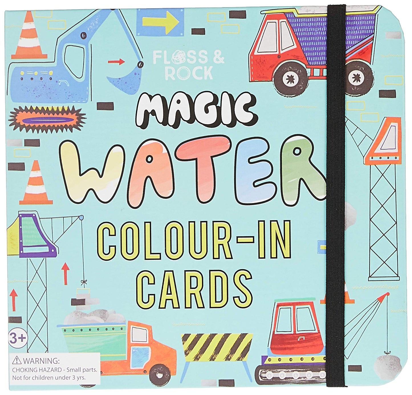 Floss & Rock Construction Magic Water Pad and Pen | Reusable Water Cards for Kids