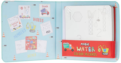 Floss & Rock Construction Magic Water Pad and Pen | Reusable Water Cards for Kids