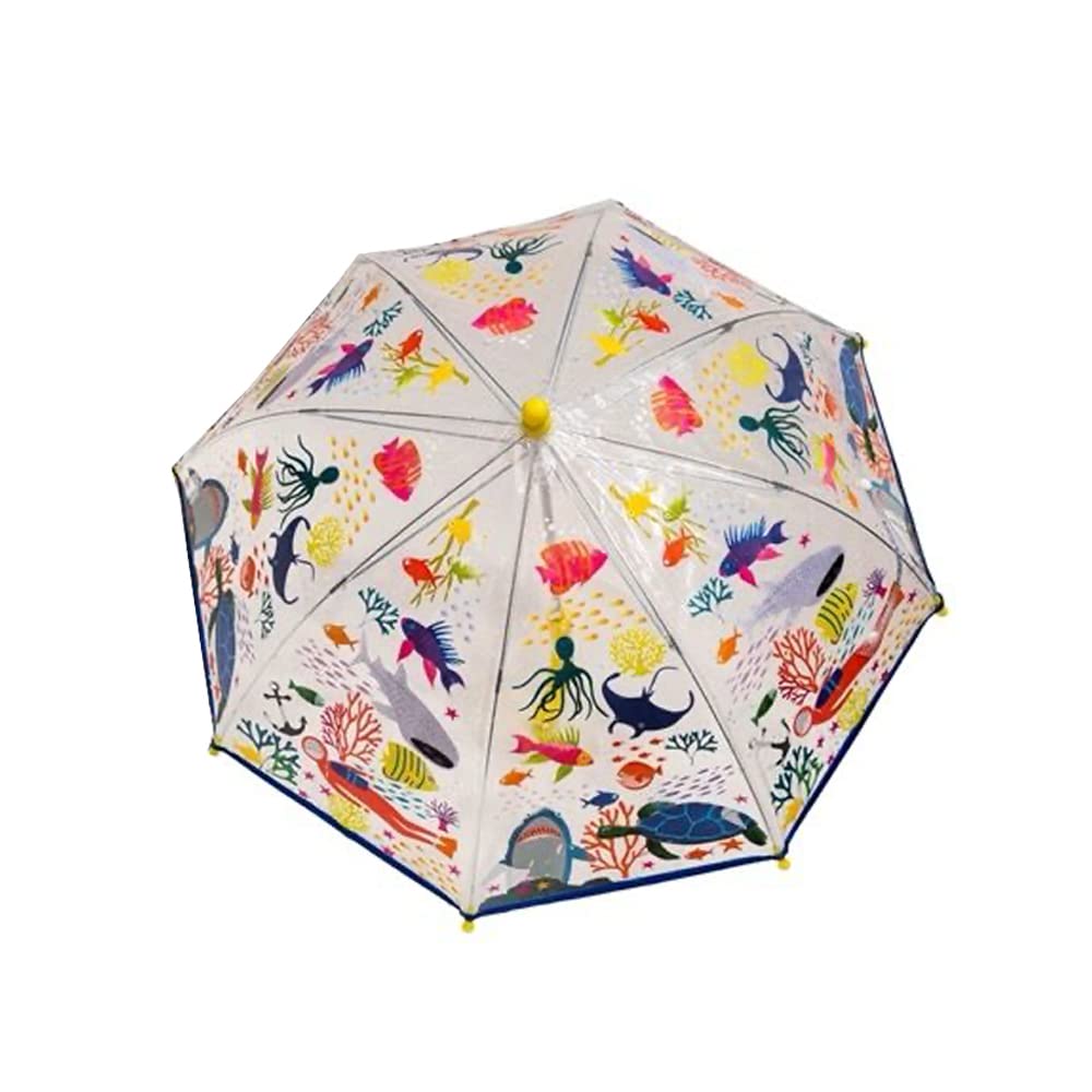 Floss & Rock Deep Sea Colour-Changing Kids Umbrella, 23.6 Inch, Multicolor