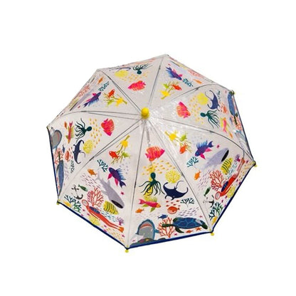 Floss & Rock Deep Sea Colour-Changing Kids Umbrella, 23.6 Inch, Multicolor