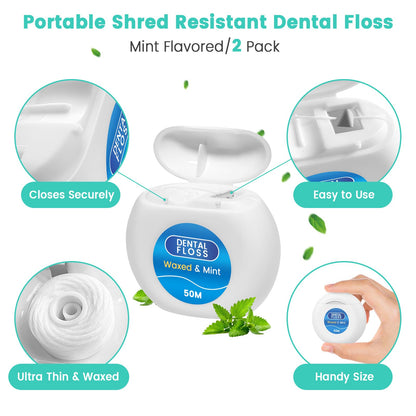 Floss Threaders 400 Count (4 Pack) + Mint Waxed Floss 50m - For Braces, Bridges, Implants & Permanent Retainers