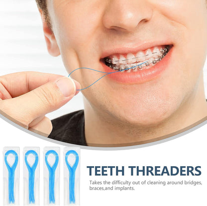 Dental Floss Threaders for Braces & Bridges - 400PCS (4 Pack)