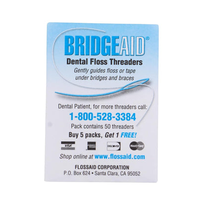 FLOSSAID BridgeAid Threaders – 100 Threaders (2 x 50) – Dental Floss Threaders
