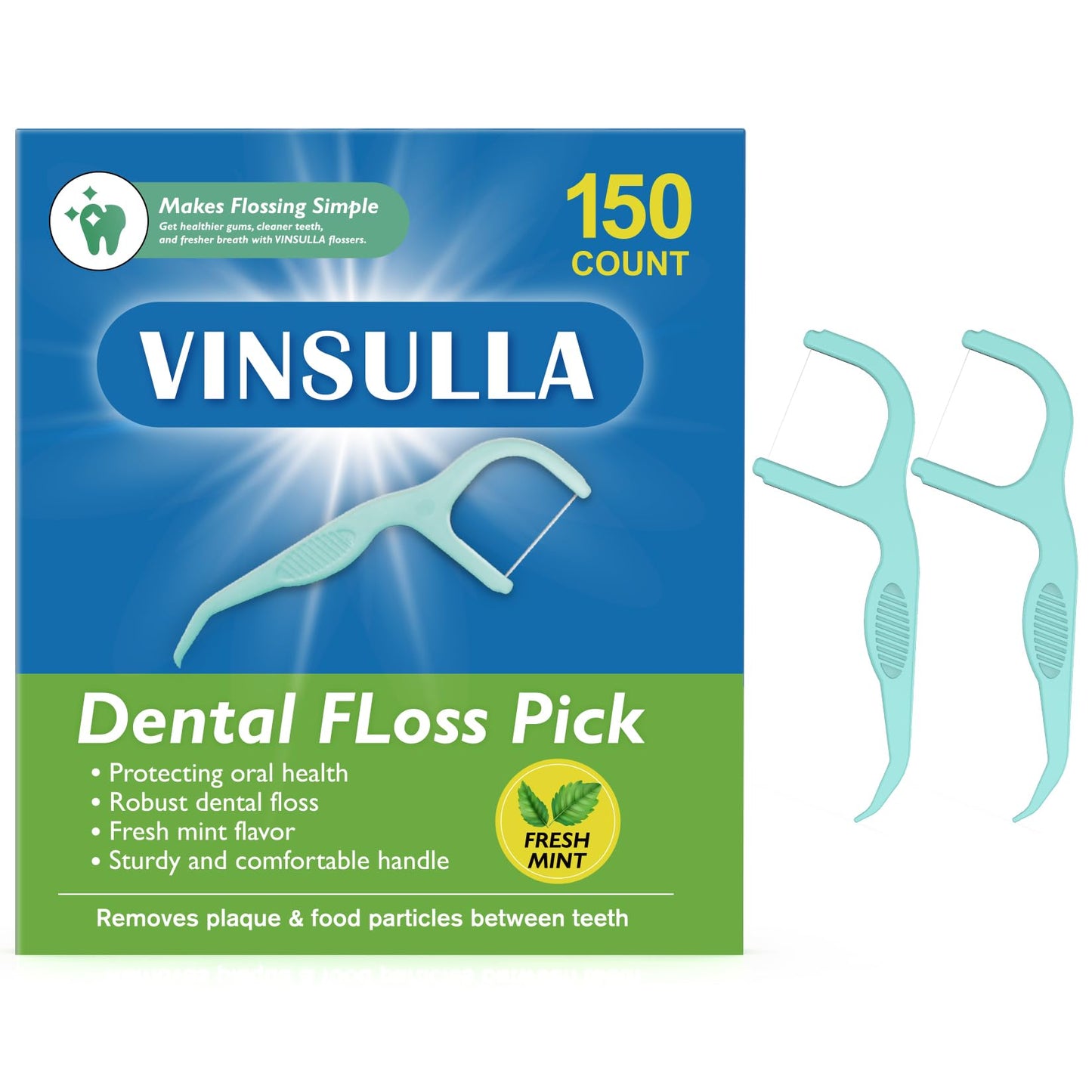 Extra Strong Flosser Picks - Fresh Mint, 150 Count
