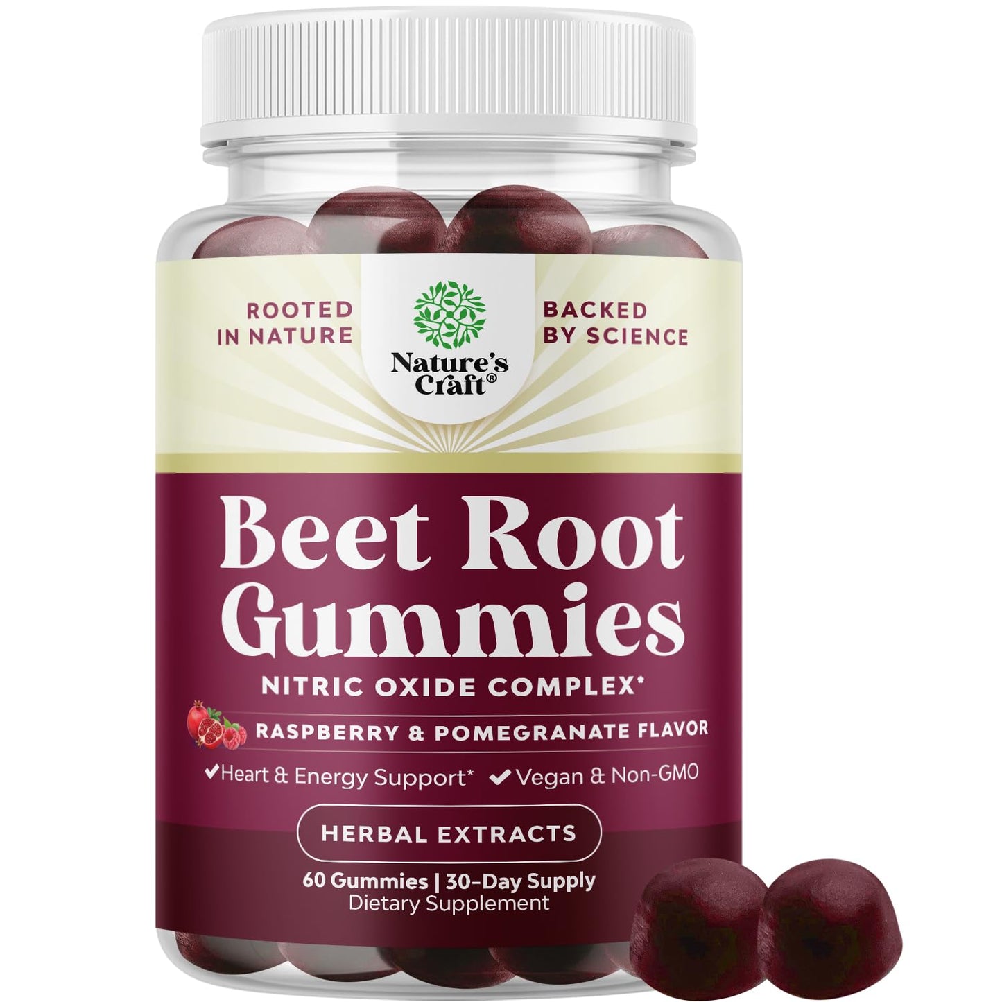 Flow Boosting Beet Root Gummies – Nitric Oxide & Heart Health Support (Vegan, Non-GMO)