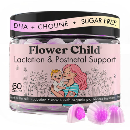 Flower Child Lactation Gummies for Milk Supply | Organic Moringa & DHA