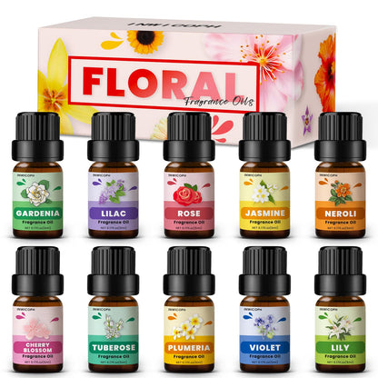 Floral Essential Oils Set - INWICOPH Flower Fragrance Oils for Candles & Diffusers