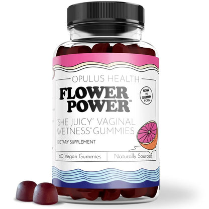Flower Power She Juicy Gummies – Vegan Vaginal Moisturizer, Sugar-Free, Blueberry Flavor