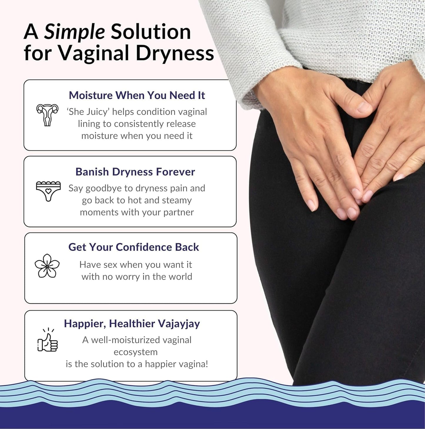 Flower Power Vaginal Moisturizer Capsules | 60 Count | End Vaginal Dryness with Slippery Elm Bark | Made in USA