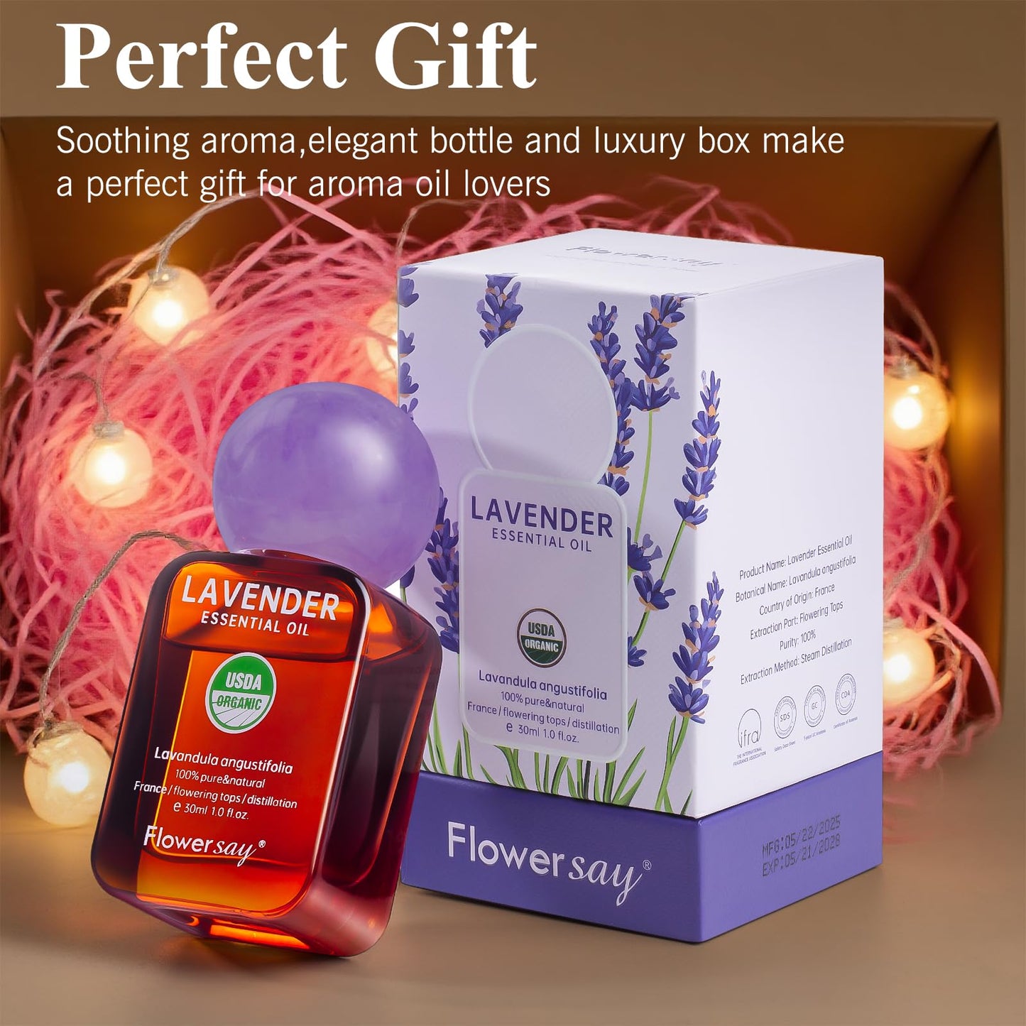 Flower Say Lavender Essential Oil 30ml | 100% Pure & USDA Organic