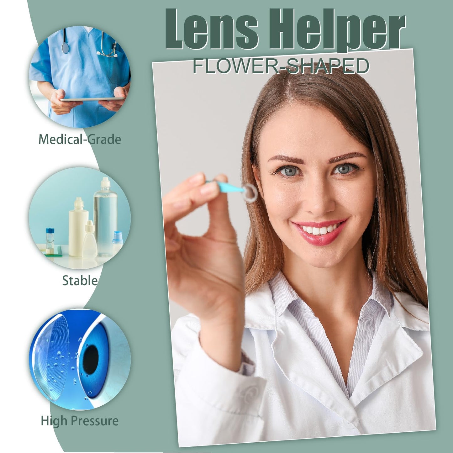 4 Pack Flower-Shaped Contact Lens Remover with Storage Box – Hard/RGP Lenses