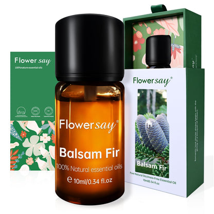 FLOWERSAY Balsam Fir Essential Oil 0.34oz – 100% Pure Therapeutic Grade