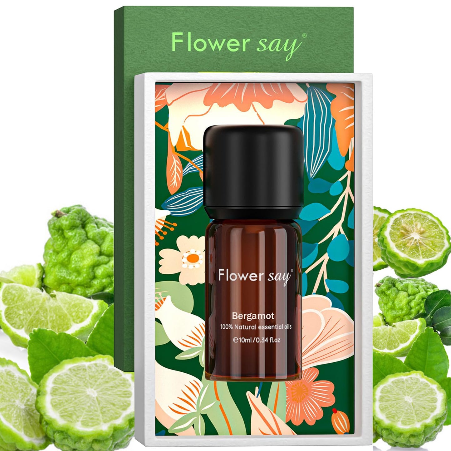 FLOWERSAY Bergamot Essential Oil 0.34oz | 100% Pure, Therapeutic Grade