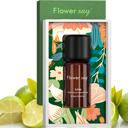 FLOWERSAY Lime Essential Oil 0.34oz – 100% Pure, Undiluted, Therapeutic Grade