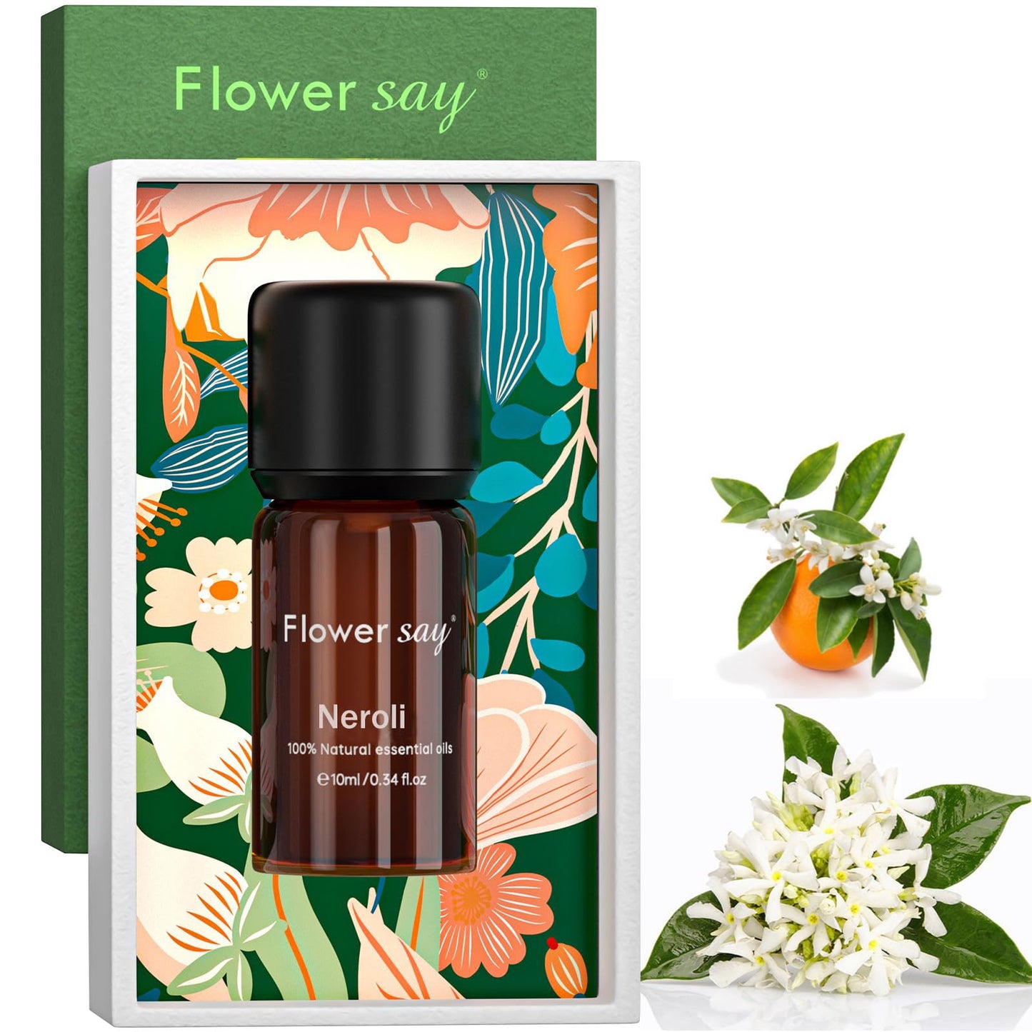 FLOWERSAY Neroli Essential Oil 0.34 oz | 100% Pure, Therapeutic Grade