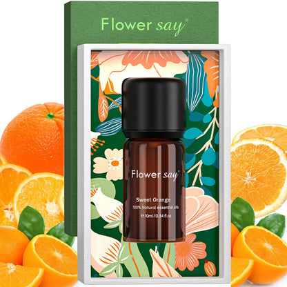 FLOWERSAY Sweet Orange Essential Oil - 100% Pure, Undiluted (0.34 oz / 10 ml)