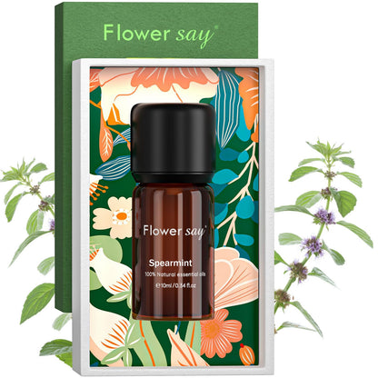 FLOWERSAY Spearmint Essential Oil 0.34oz – 100% Pure Therapeutic Grade