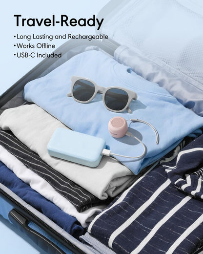 Flowtune Sakura Pink Mini White Noise Machine — 18 Sleep Sounds, Travel-Ready