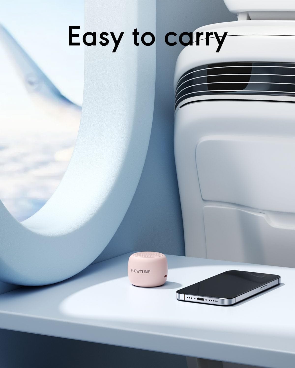 Flowtune Sakura Pink Mini White Noise Machine — 18 Sleep Sounds, Travel-Ready