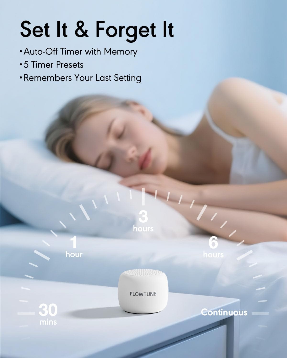 Flowtune Sound Machine: White Noise for Baby & Adults | Mini Portable Travel Companion