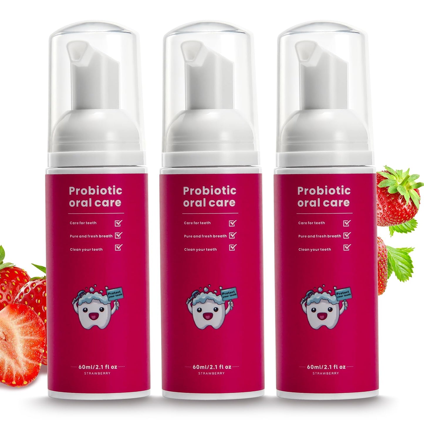 Fluoride Free Foam Kids Toothpaste – Mint Strawberry, Travel Size