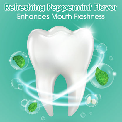 150 Tablets Chewable Toothpaste Tablets – Peppermint, Nano Hydroxyapatite, Sensitive Teeth, Fluoride Free, Plastic Free