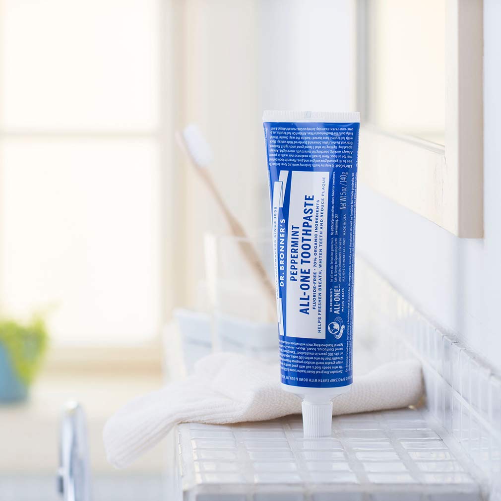 Dr. Bronner’s All-One Toothpaste - Peppermint, 5 oz | 70% Organic