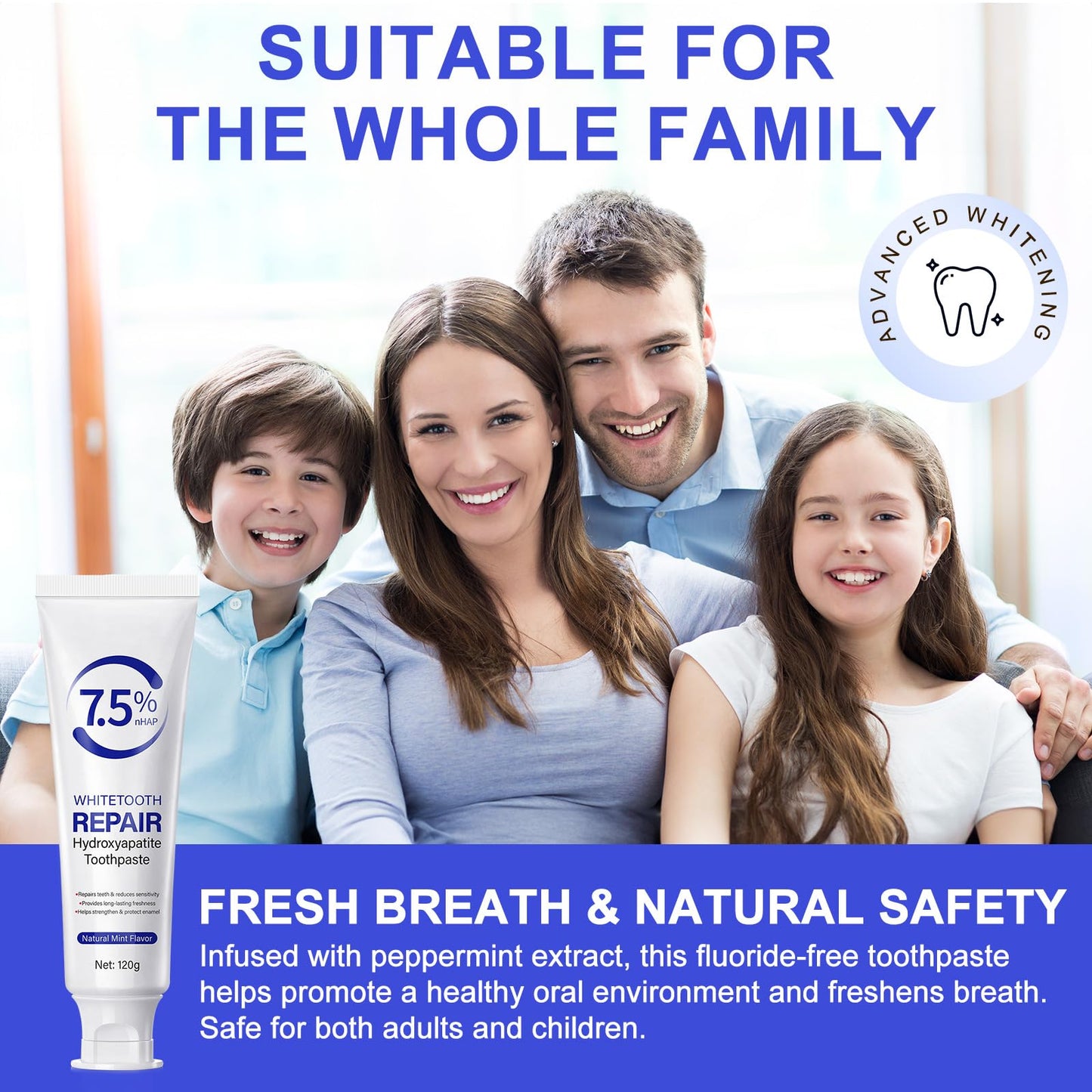 7.9% Nano Hydroxyapatite Toothpaste 2-Pack – Gum Care, Enamel Strengthening & Sensitivity Relief