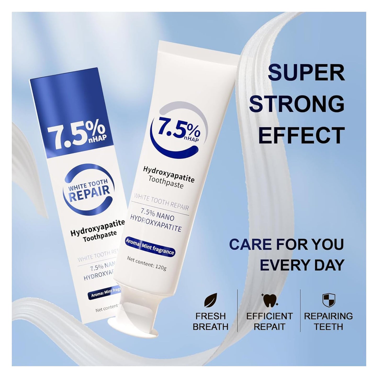 7.5% Hydroxyapatite Toothpaste – Enamel Protection (4.23oz, White)