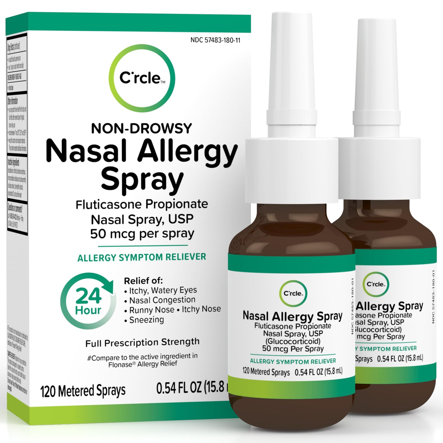 FlutiCare Fluticasone Nasal Spray – 24h Non-Drowsy Allergy Relief (120 Sprays)