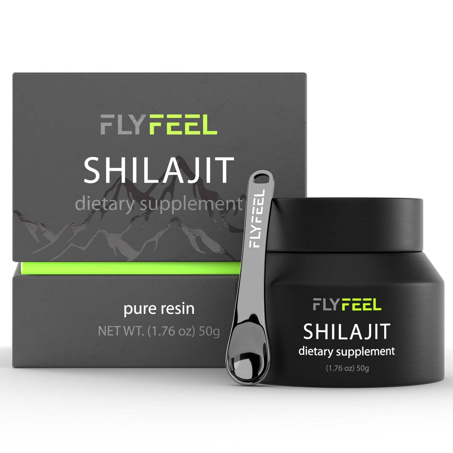 FlyFeel Shilajit Resin – Pure Organic Shilajit Gold Grade, 50g (100 Servings)