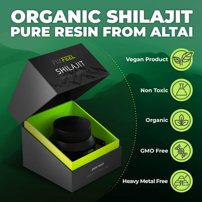 FlyFeel Shilajit Resin – Pure Organic Shilajit Gold Grade, 50g (100 Servings)