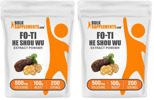 BulkSupplements Fo-Ti Extract Powder – 500 mg per Serving, 100 g (3.5 oz) Pack of 2 | Gluten Free Fo-Ti Root Powder (He Shou Wu) BritishVita | Premium UK Vitamins & Wellness Supplements