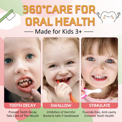 Foam Toothpaste for Kids | Low Fluoride & U-Shape Toothbrush