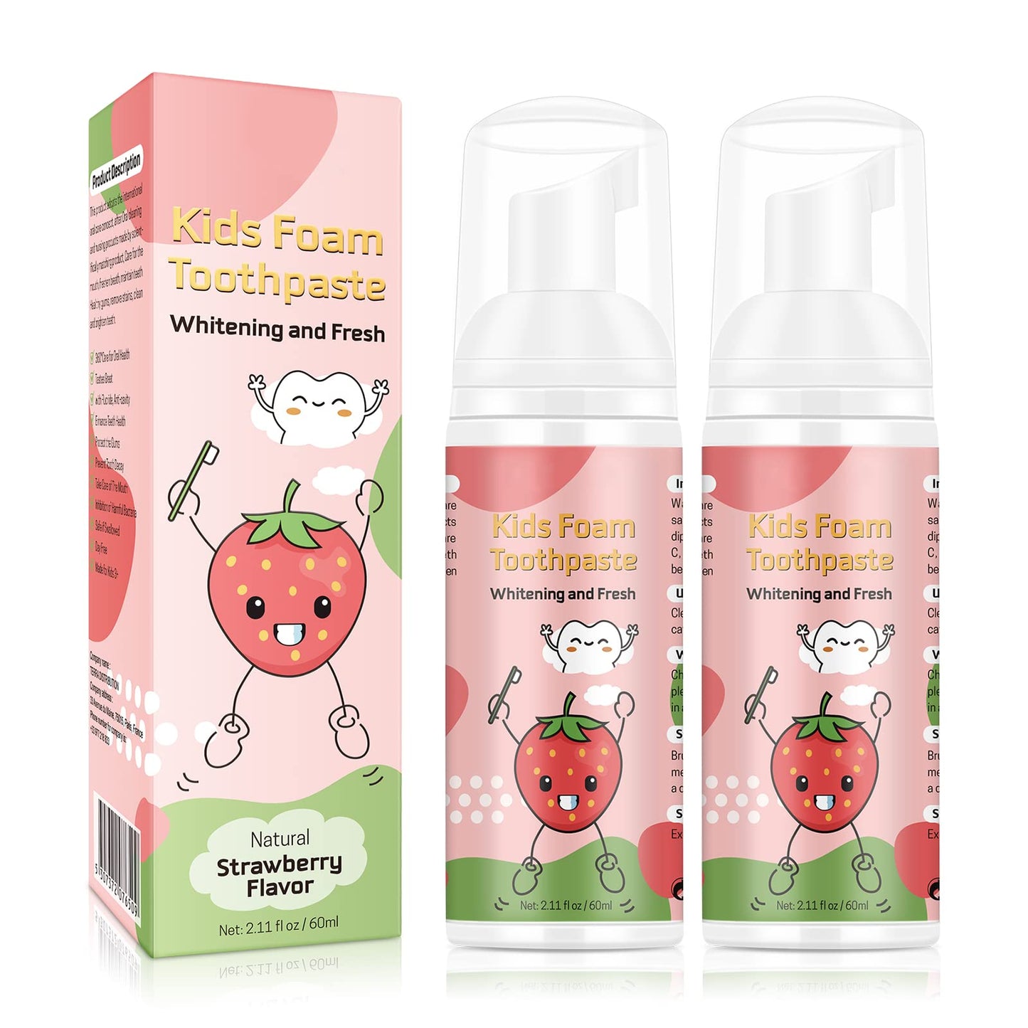 Kids Foam Toothpaste with Low Fluoride for U-Shape Electric Toothbrush (3+)