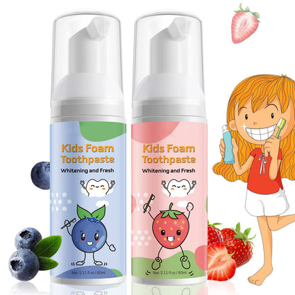 Kids Foam Toothpaste 3+ - Fluoride-Free, Fruity Flavor