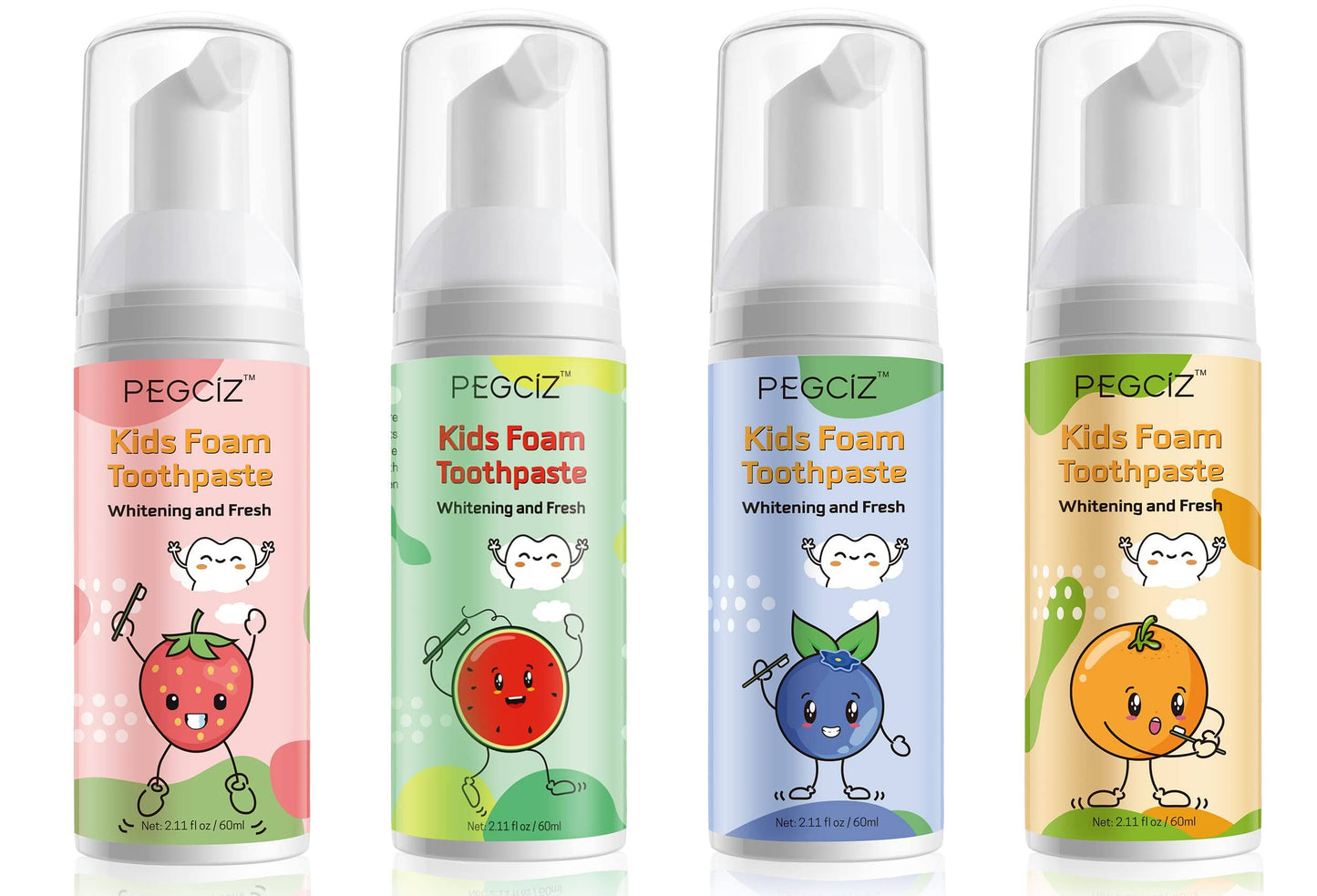 Foam Toothpaste Kids with Fruit Flavor – Low Fluoride, Gluten-Free