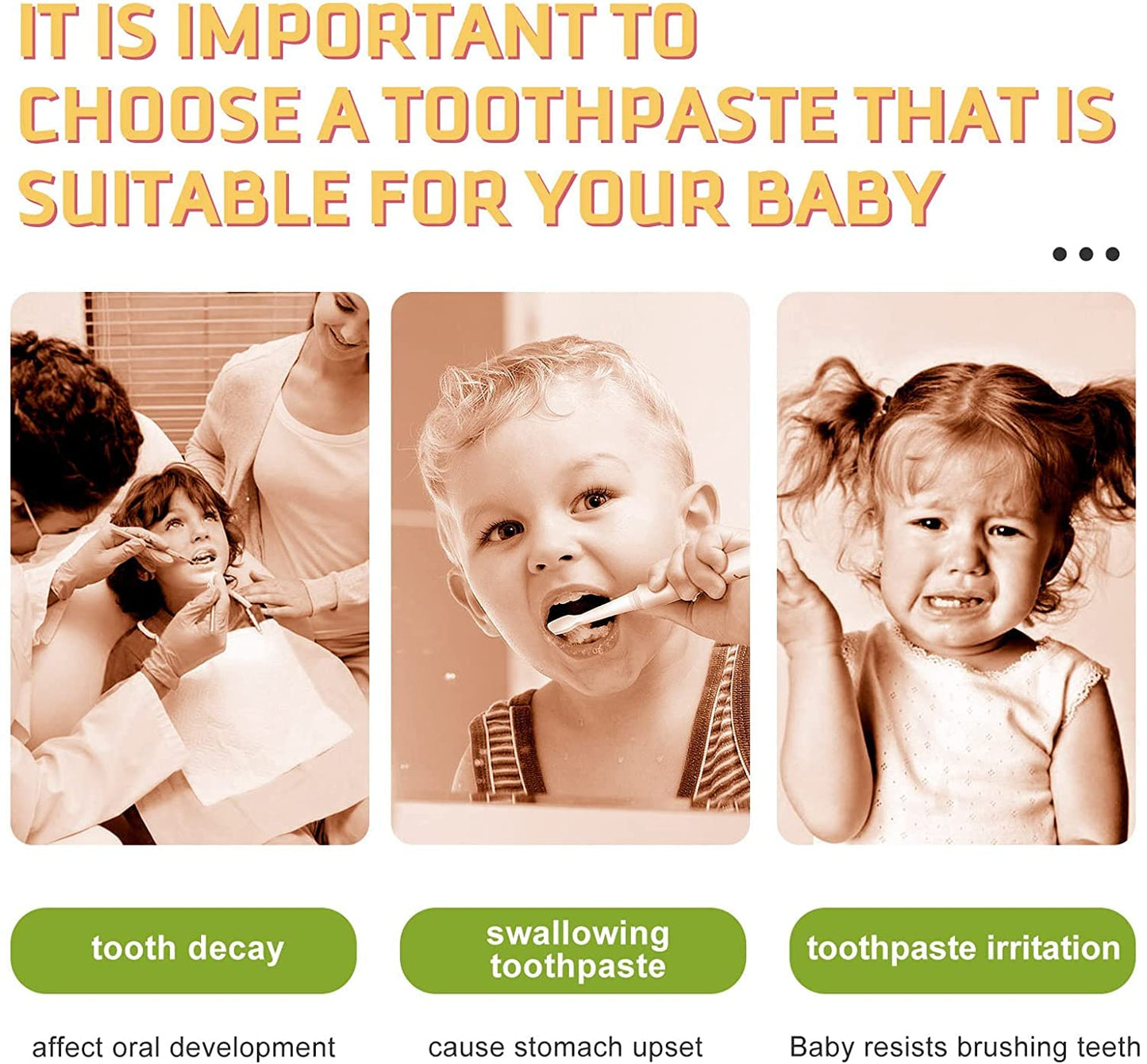 Foam Toothpaste Kids with Fruit Flavor – Low Fluoride, Gluten-Free