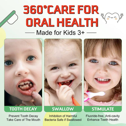 Kids Foam Toothpaste with Low Fluoride – Fruit Flavors (3 Pack)